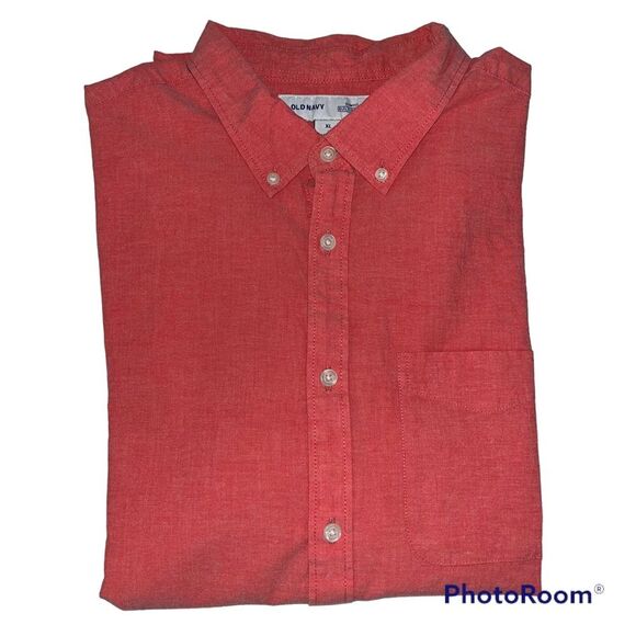 Old Navy Men’s Slim Fit Built-In Flex Button Down Short Sleeve Shirt Size XL - Picture 1 of 12